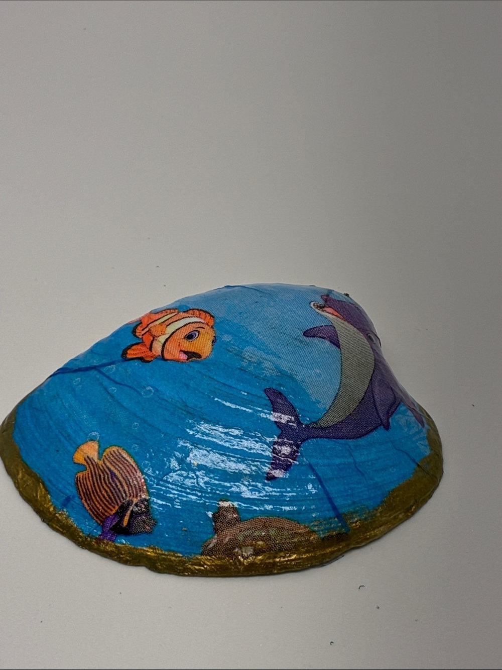 Hand Crafted Dolphins Shell Trinket Dish